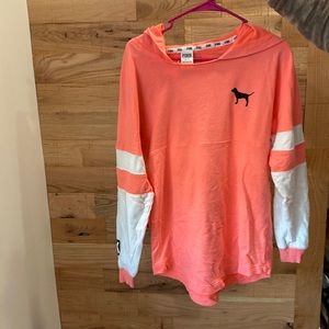 PINK hoodie with white design